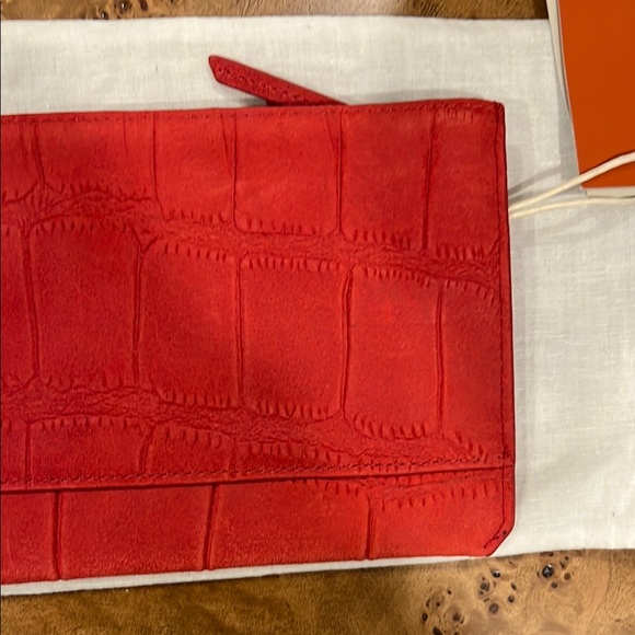 Liebeskind Red Croc-Embossed Pouch - Picture 6 of 7